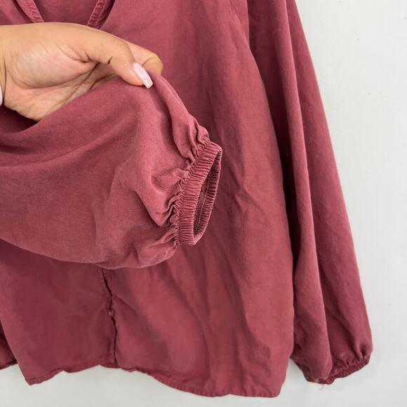 Anthropologie Cloth & Stone Raglan ruffle neck blouse womens Size Medium - Picture 5 of 9